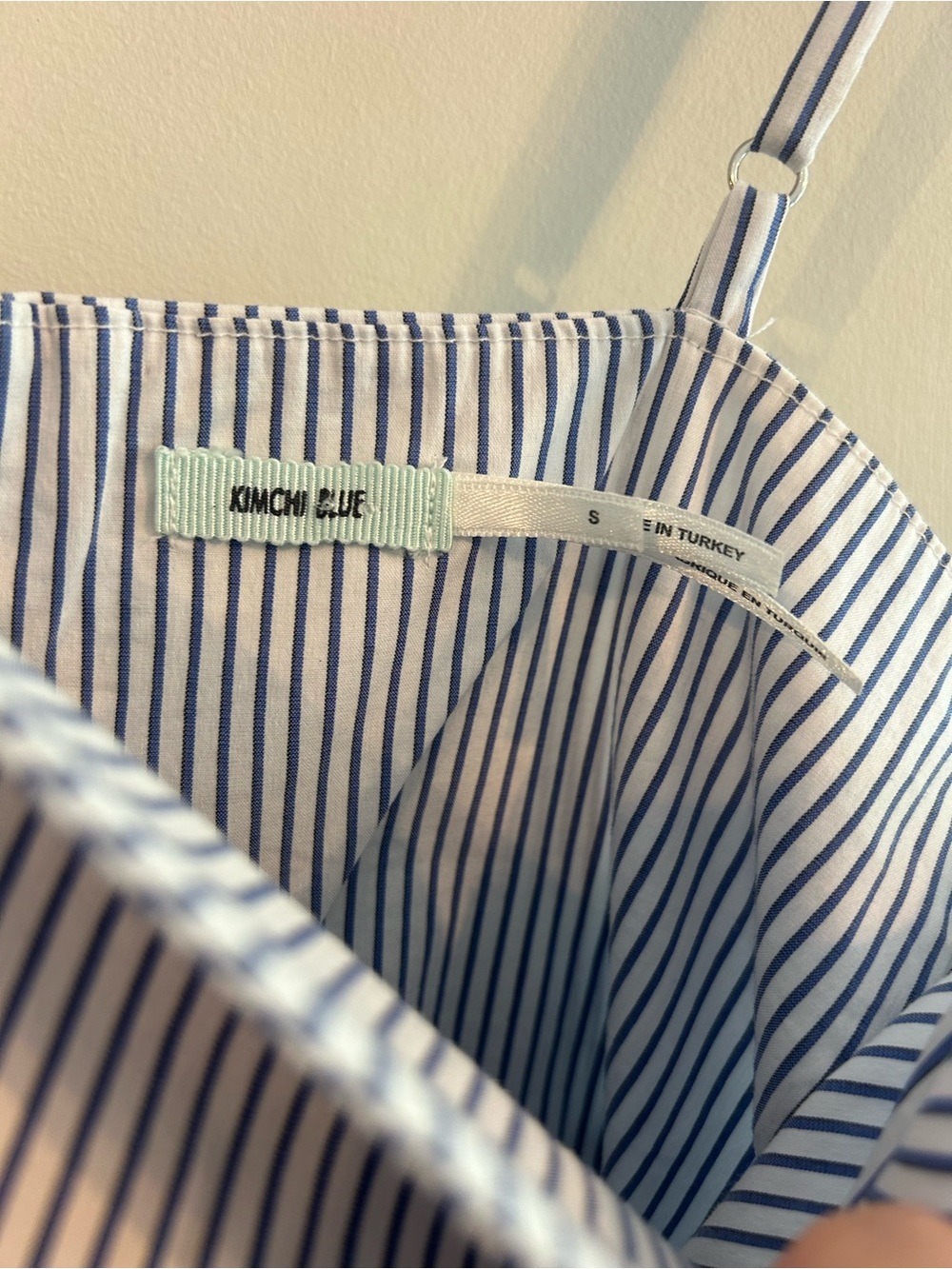 Urban Outfitters Kimchi Blue Pinstripe Square Neck Mini Dress Coastal Nautical - Picture 8 of 10